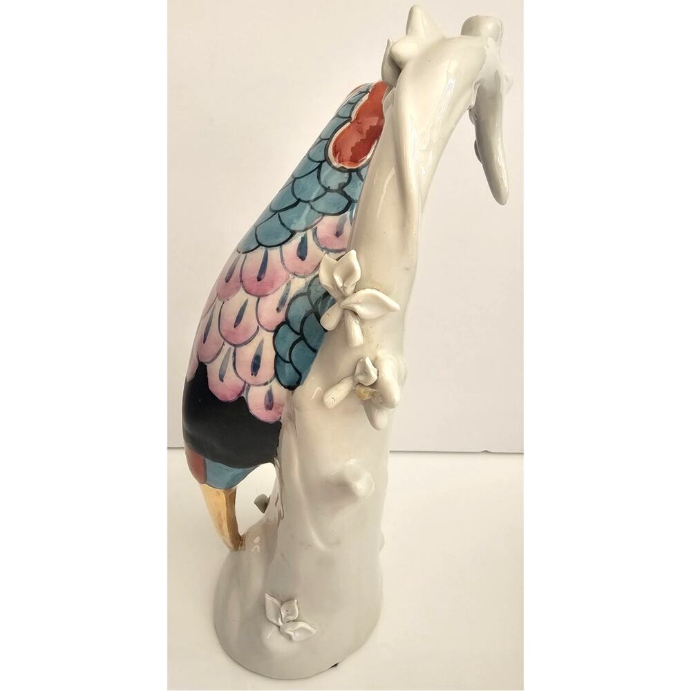 Kinder-Harris Macaw Parrot Figurine Sculpture Hand painted Porcelain Gold Gild - Picture 8 of 9